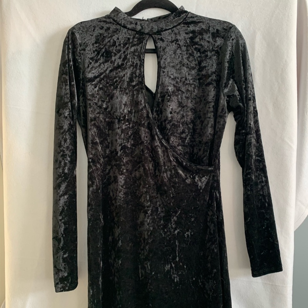 Black velvet body-con dress